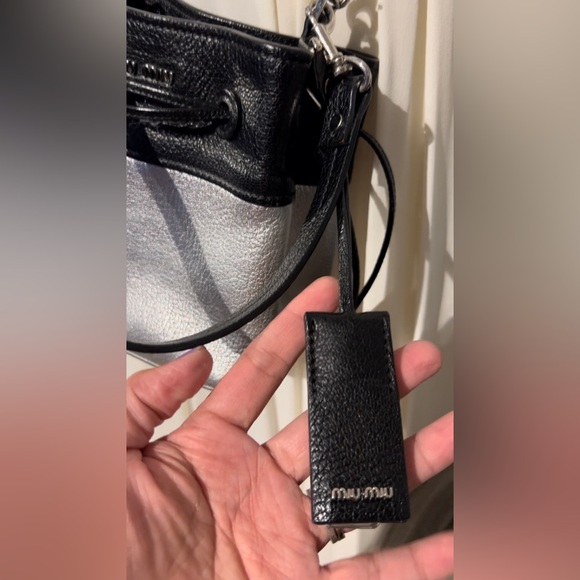 Miu Miu Metallic/Black Bucket Bag - Picture 9 of 9